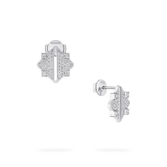 Birks Muse White Gold and Diamond Earrings image number 2